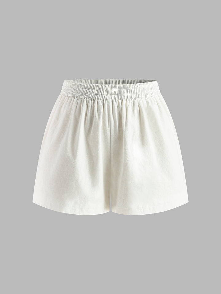 Two-piece summer set made of cotton & linen – backless & halter top