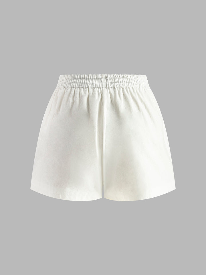 Two-piece summer set made of cotton & linen – backless & halter top