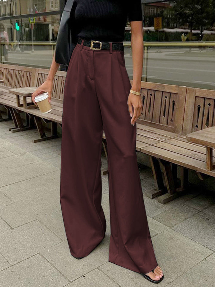 Women's High-Waist Wide Pants – Elegant & Comfortable, Without Belt