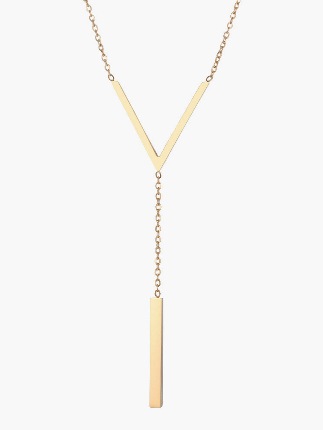 Minimalist necklace with geometric pendant made of titanium steel