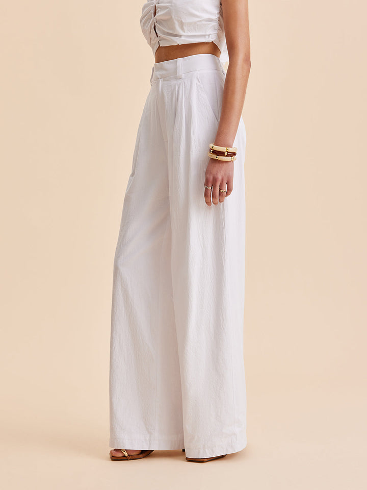Wide cut cotton pants