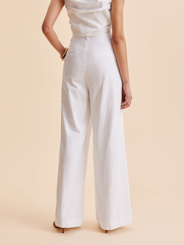 Wide cut cotton pants