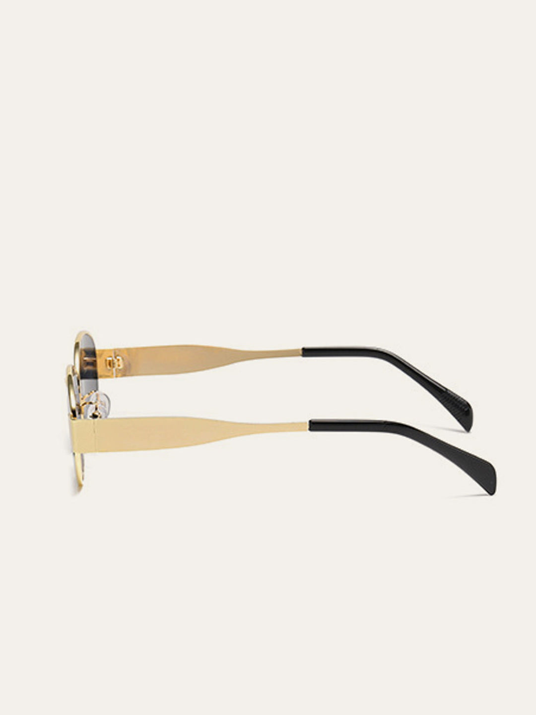 Oval sunglasses with gold rim – Elegant UV protection women's glasses