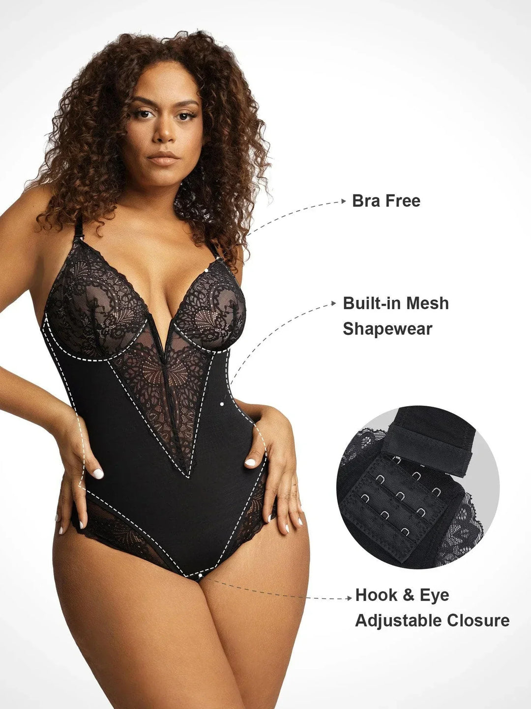 Sarah | SHAPEWEAR BODYSUIT MIT DICKEM V-Ausschnitt