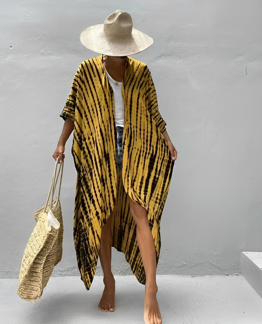 Resort Linen Beach Kimono – Women's Light Beach Cover-Up