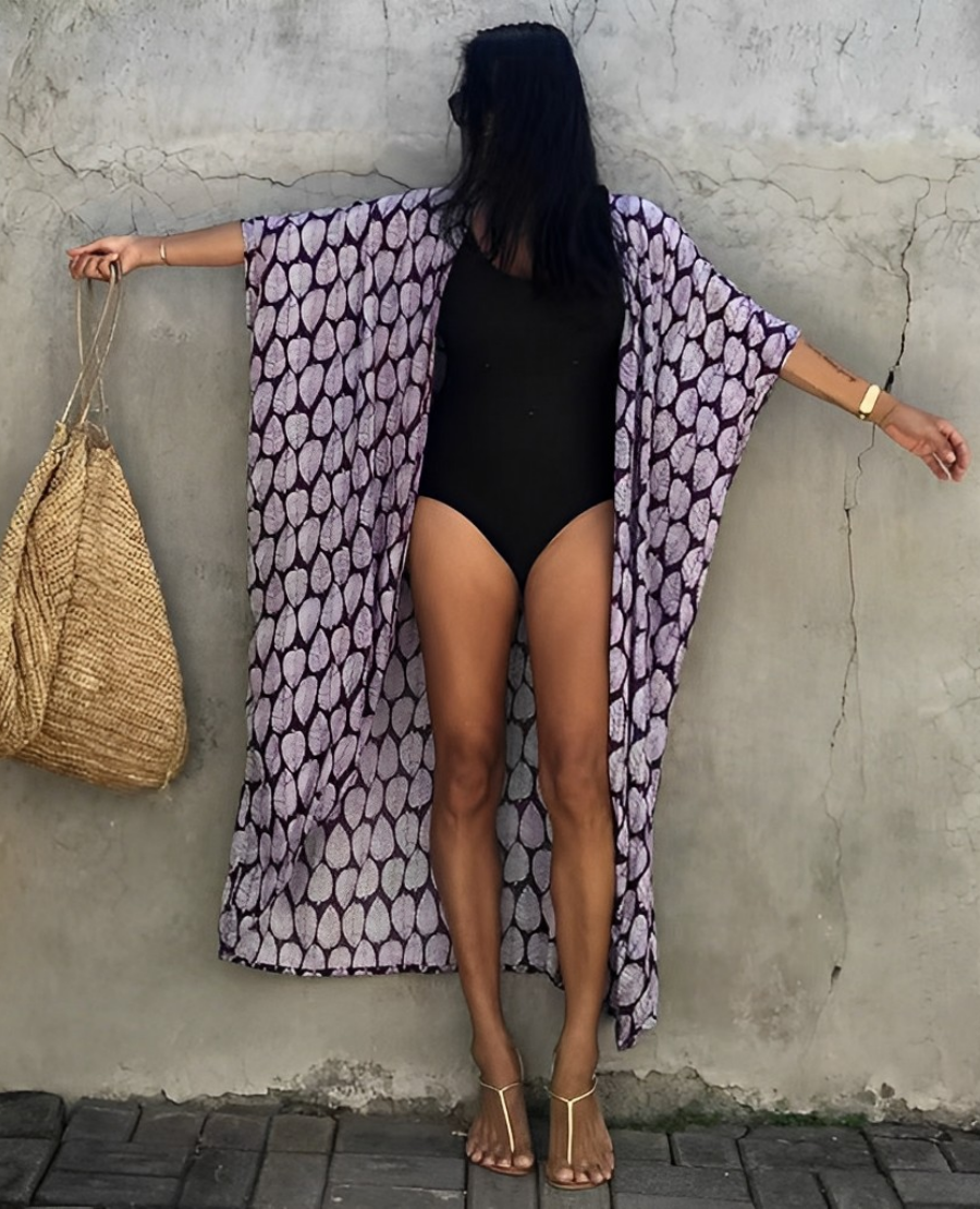 Resort Linen Beach Kimono – Women's Light Beach Cover-Up