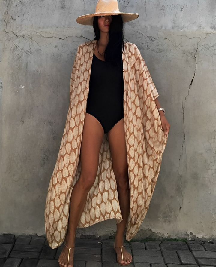 Resort Linen Beach Kimono – Women's Light Beach Cover-Up