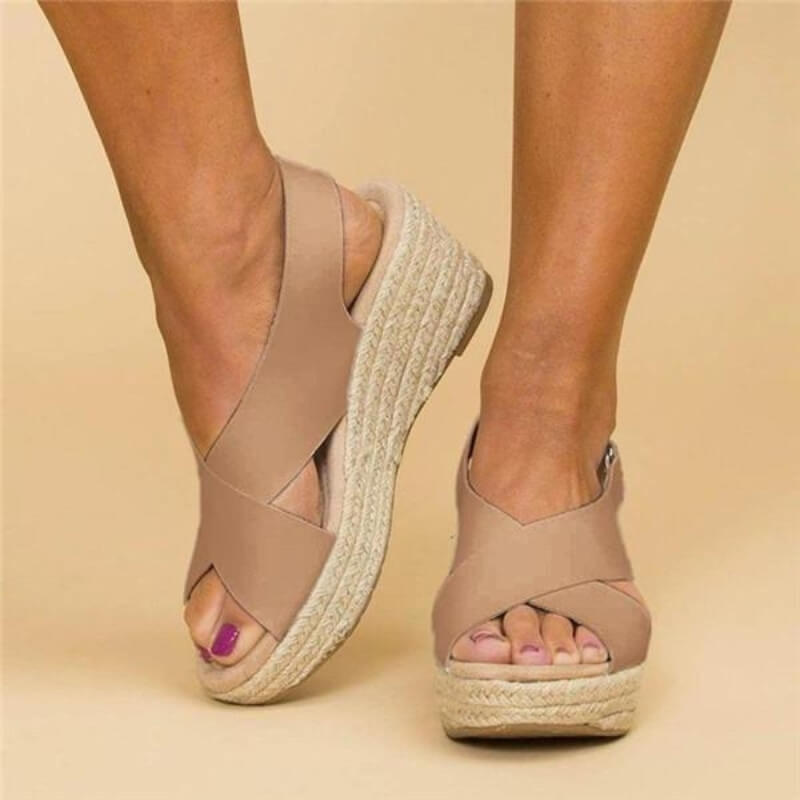 Sandales espadrilles en cuir vegan avec confort de soutien