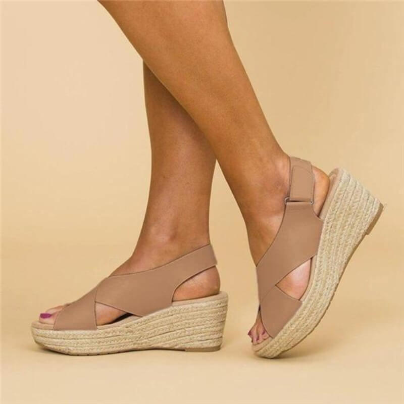Sandales espadrilles en cuir vegan avec confort de soutien