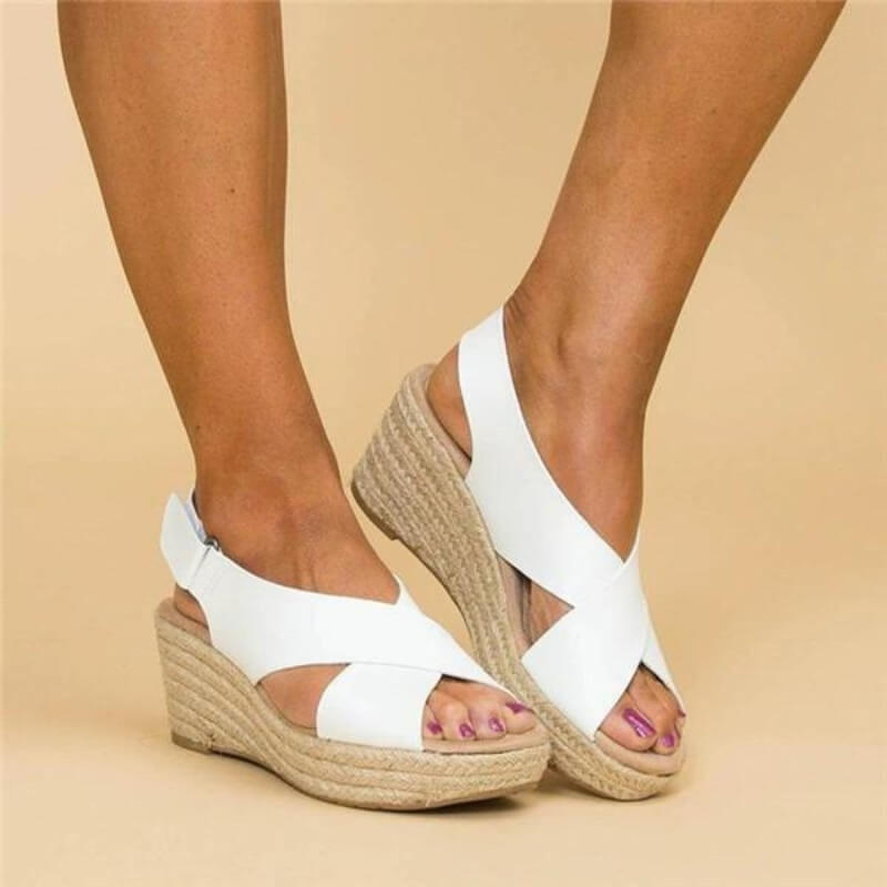 Sandales espadrilles en cuir vegan avec confort de soutien