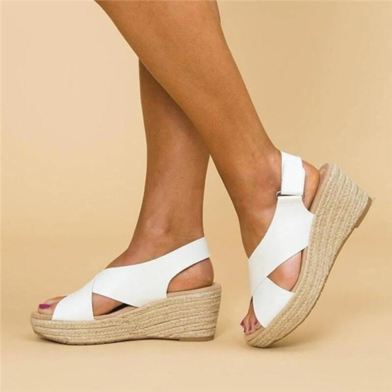 Sandales espadrilles en cuir vegan avec confort de soutien