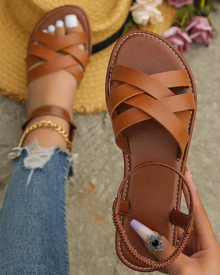 Sandales d'été – Cuir végan, design féminin, antidérapant