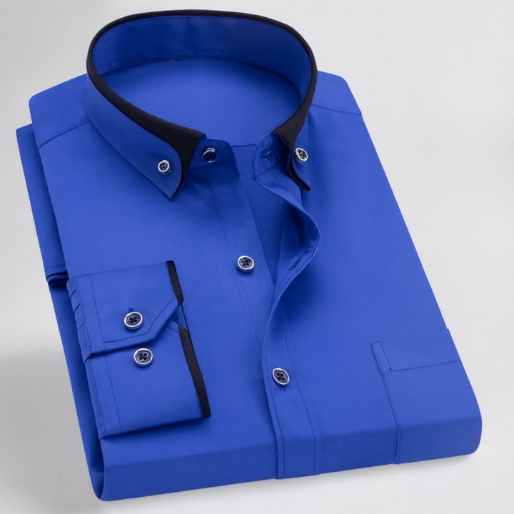 Chemise homme avec double col et patte de boutonnage – style classique pour élégance et confort