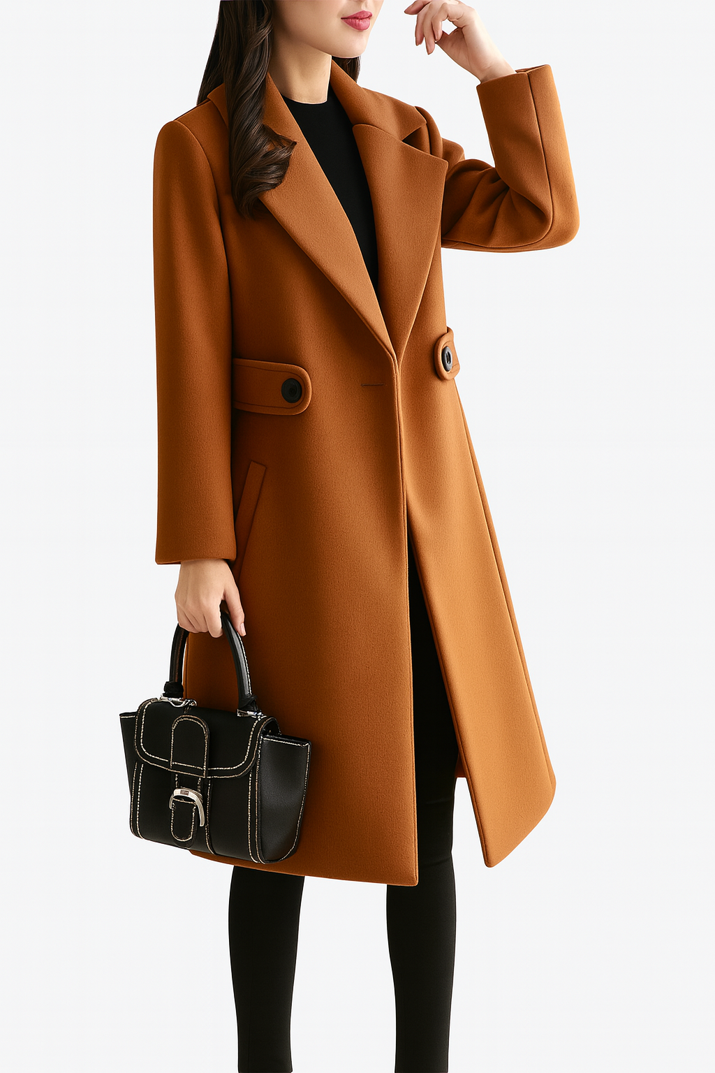 Damen Winterjacke Lange Jacke Warm Elegant