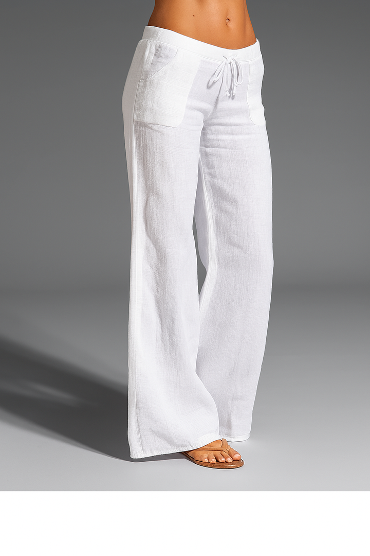 Damen Leinenhose Sommer – Weit geschnitten, atmungsaktiv, elegant