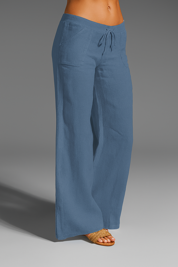 Damen Leinenhose Sommer – Weit geschnitten, atmungsaktiv, elegant