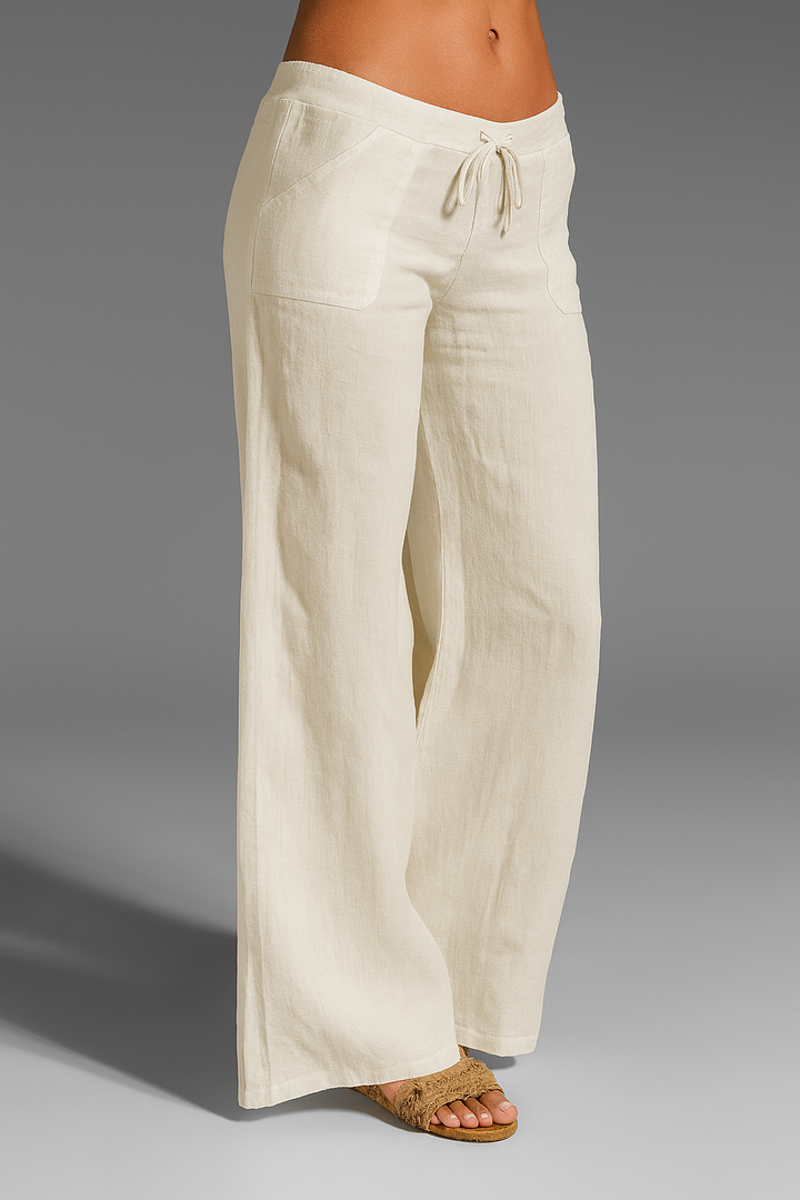 Damen Leinenhose Sommer – Weit geschnitten, atmungsaktiv, elegant