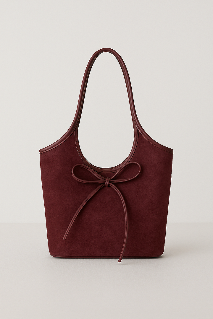 Sac à bandoulière en daim végan avec nœud – Élégant & Durable