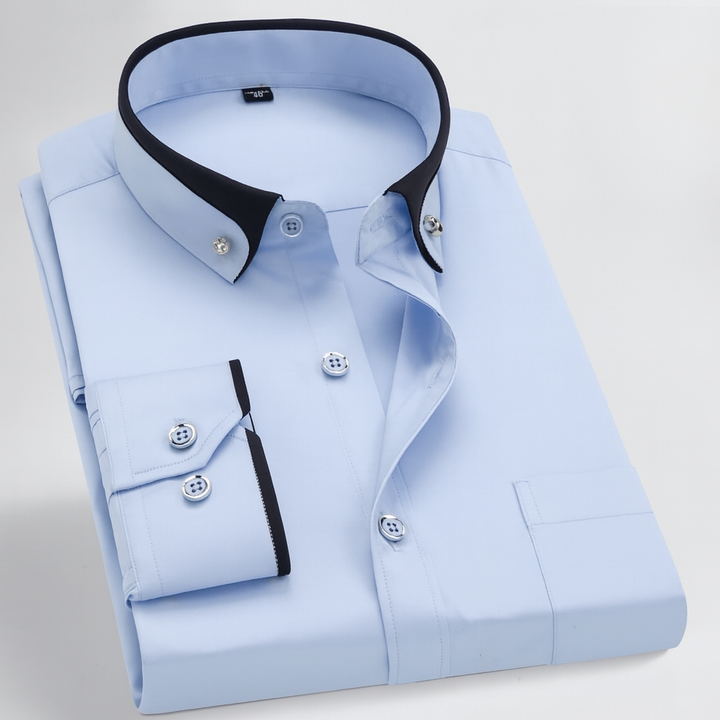 Chemise homme avec double col et patte de boutonnage – style classique pour élégance et confort