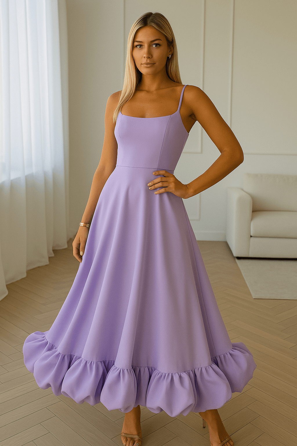 Elegant midi party dress • cocktail dress for festive occasions • A-line
