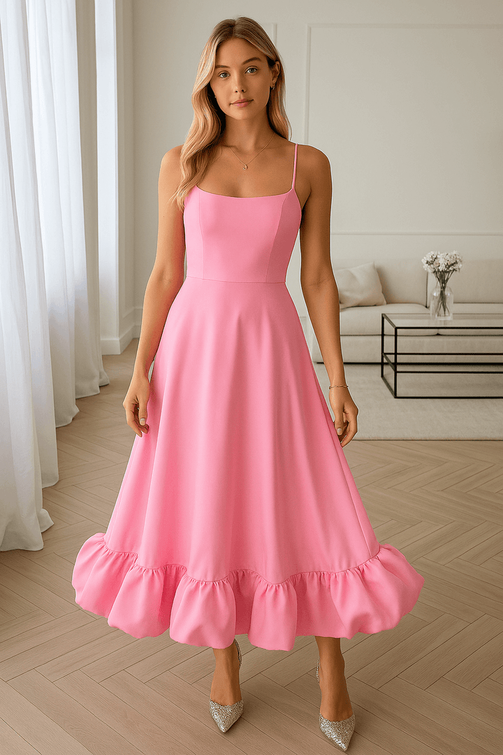 Elegant midi party dress • cocktail dress for festive occasions • A-line
