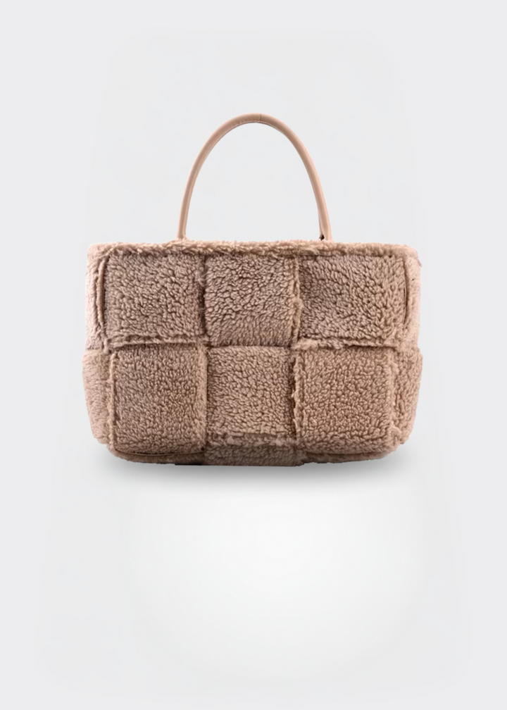 Handtasche Damen – Weiche Tasche mit Reißverschluss – Plüsch