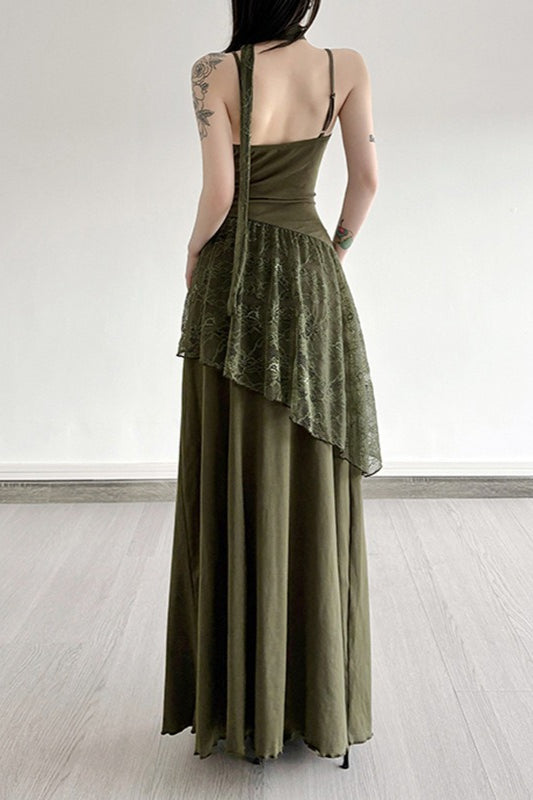 Damen Abendkleid Mit Spitze Maxi Länge 3