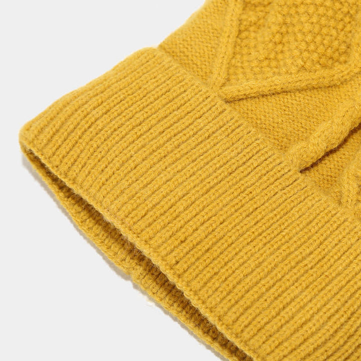Damen Accessoire-Set Strickmütze Schal Handschuhe Hochwertiger Strickstoff Elegant
