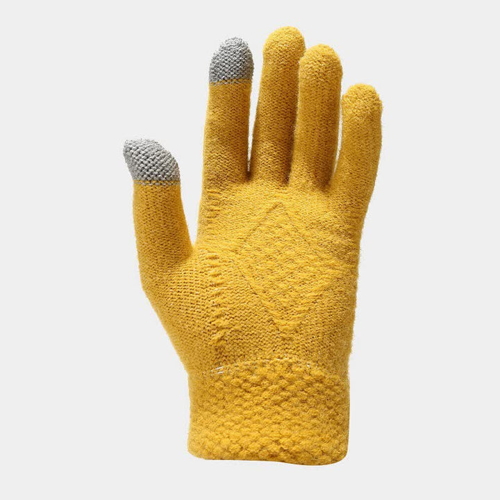 Damen Accessoire-Set Strickmütze Schal Handschuhe Hochwertiger Strickstoff Elegant
