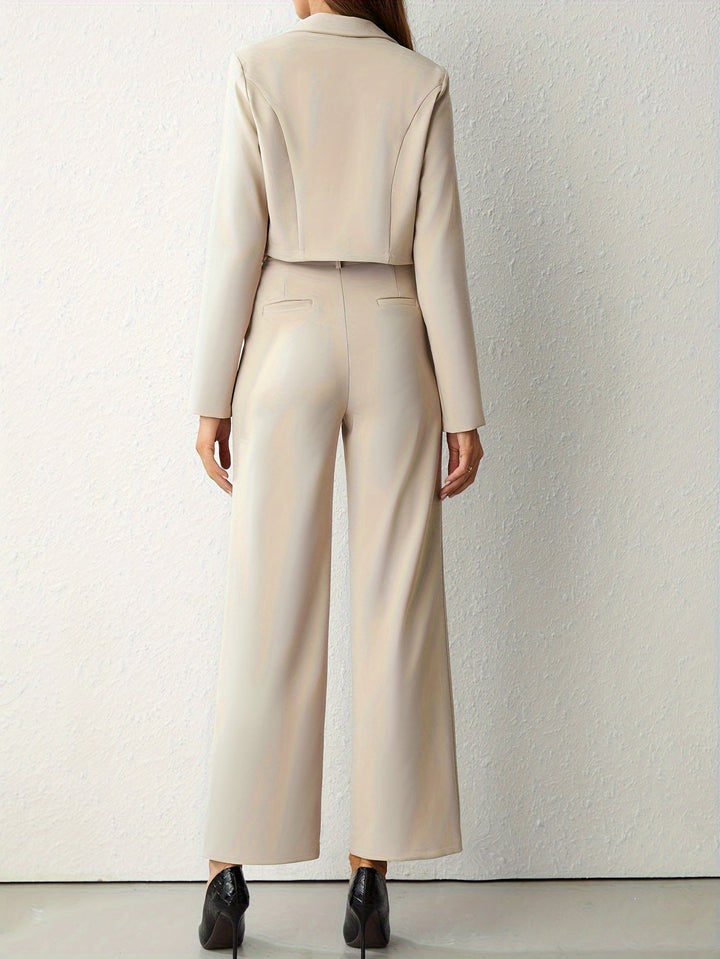 Women's Suit Set High Waist Pants Blazer Twinset
