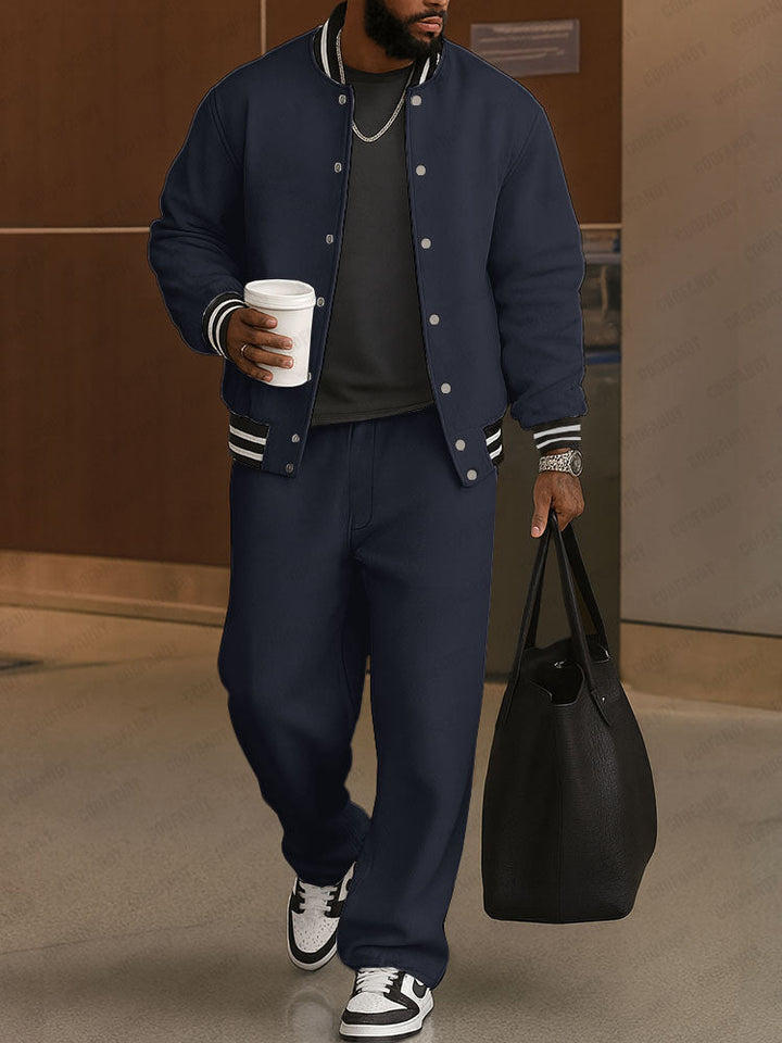 Damen Anzug Set Jacke und Hose mit Streifenbesatz für Sportbekleidung 2