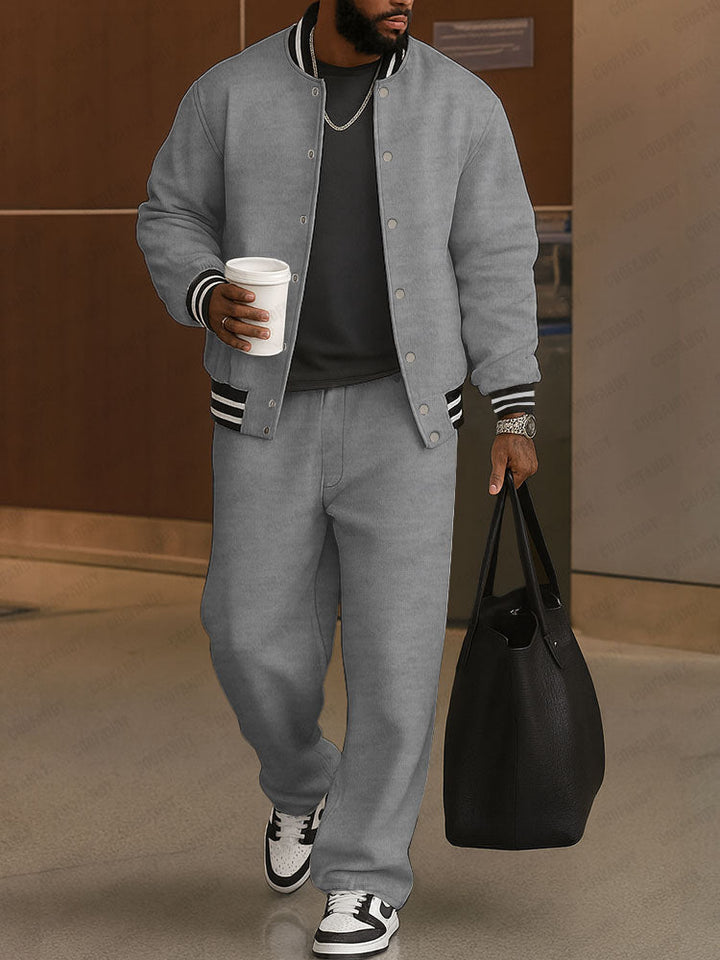 Damen Anzug Set Jacke und Hose mit Streifenbesatz für Sportbekleidung 4