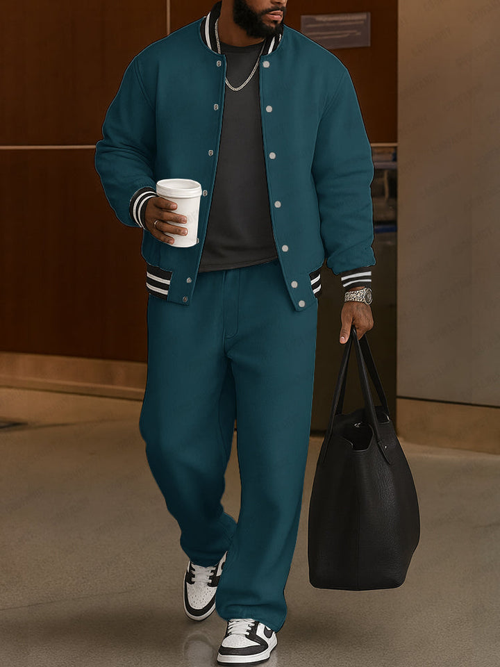 Damen Anzug Set Jacke und Hose mit Streifenbesatz für Sportbekleidung 5