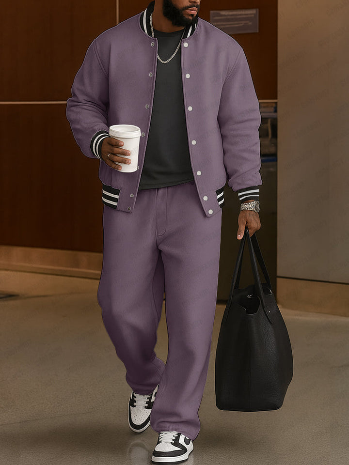 Damen Anzug Set Jacke und Hose mit Streifenbesatz für Sportbekleidung 6