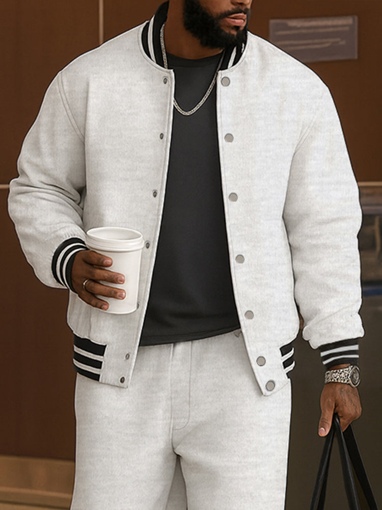 Damen Anzug Set Jacke und Hose mit Streifenbesatz für Sportbekleidung 8