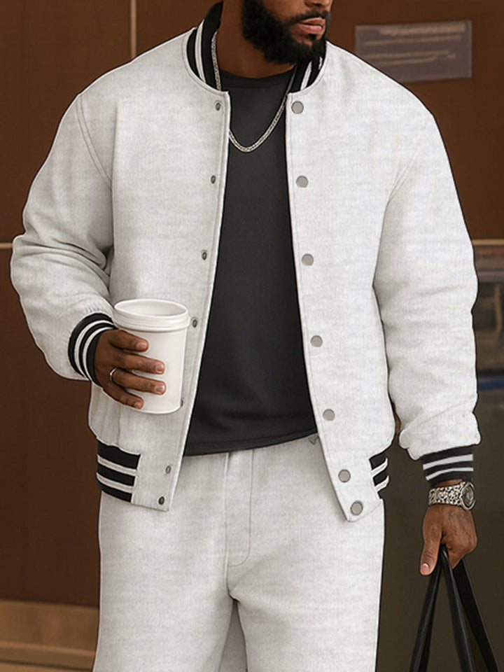 Damen Anzug Set Jacke und Hose mit Streifenbesatz für Sportbekleidung 8