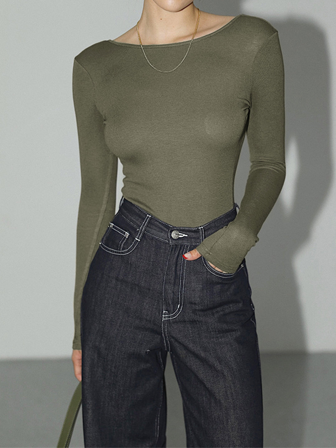 Slim Fit women's bodysuit with open back