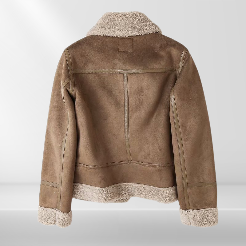 Women's bomber jacket fleece sherpa style fashionable casual