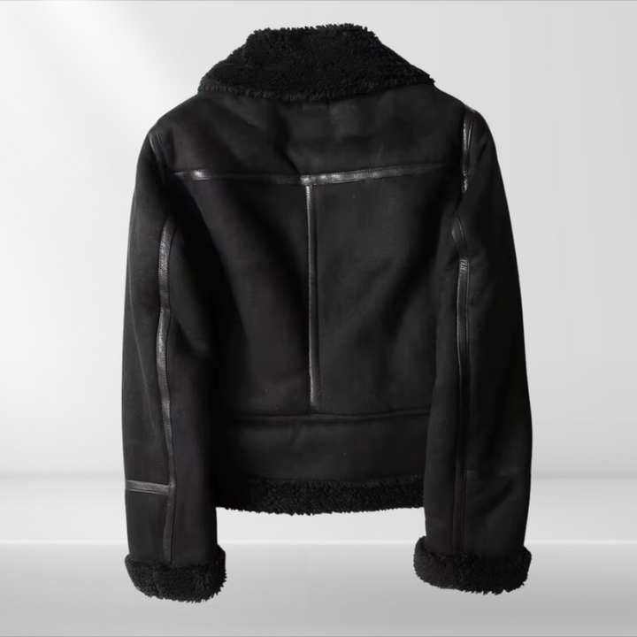 Women's bomber jacket fleece sherpa style fashionable casual