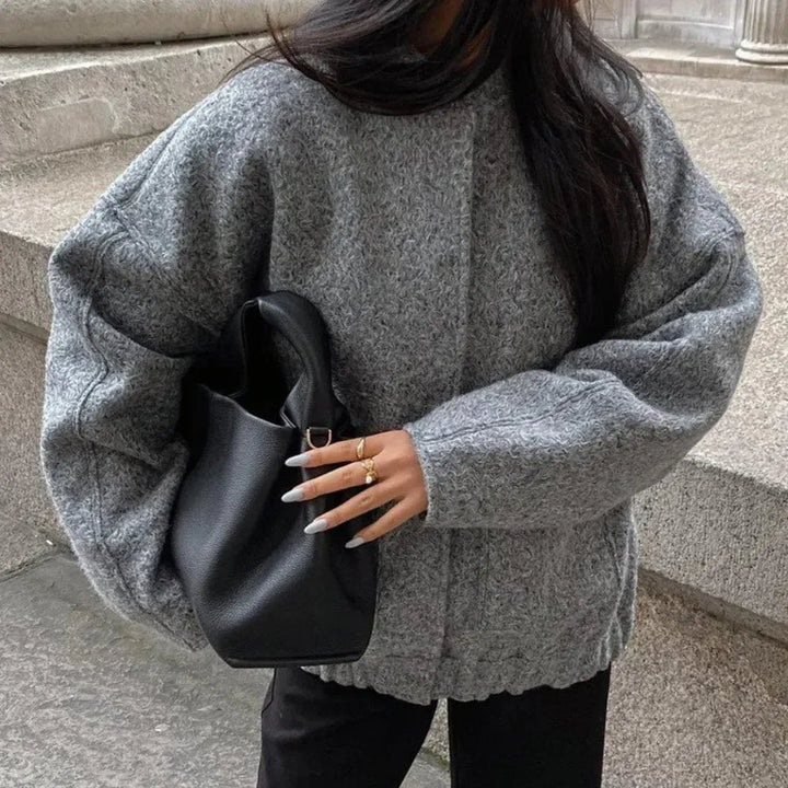 Damen Bomberjacke Oversized Stil Weiches Material Trendige Passform
