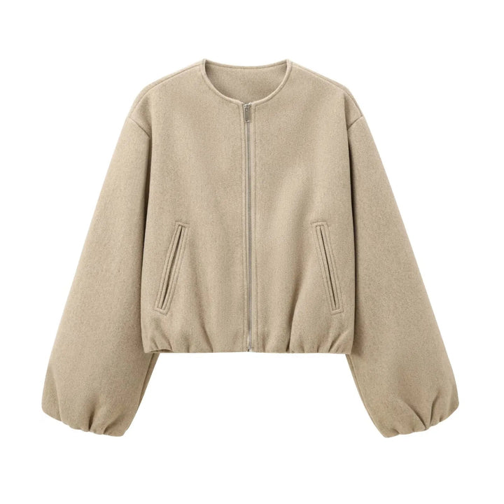 Women's bomber jacket soft fabric casual style