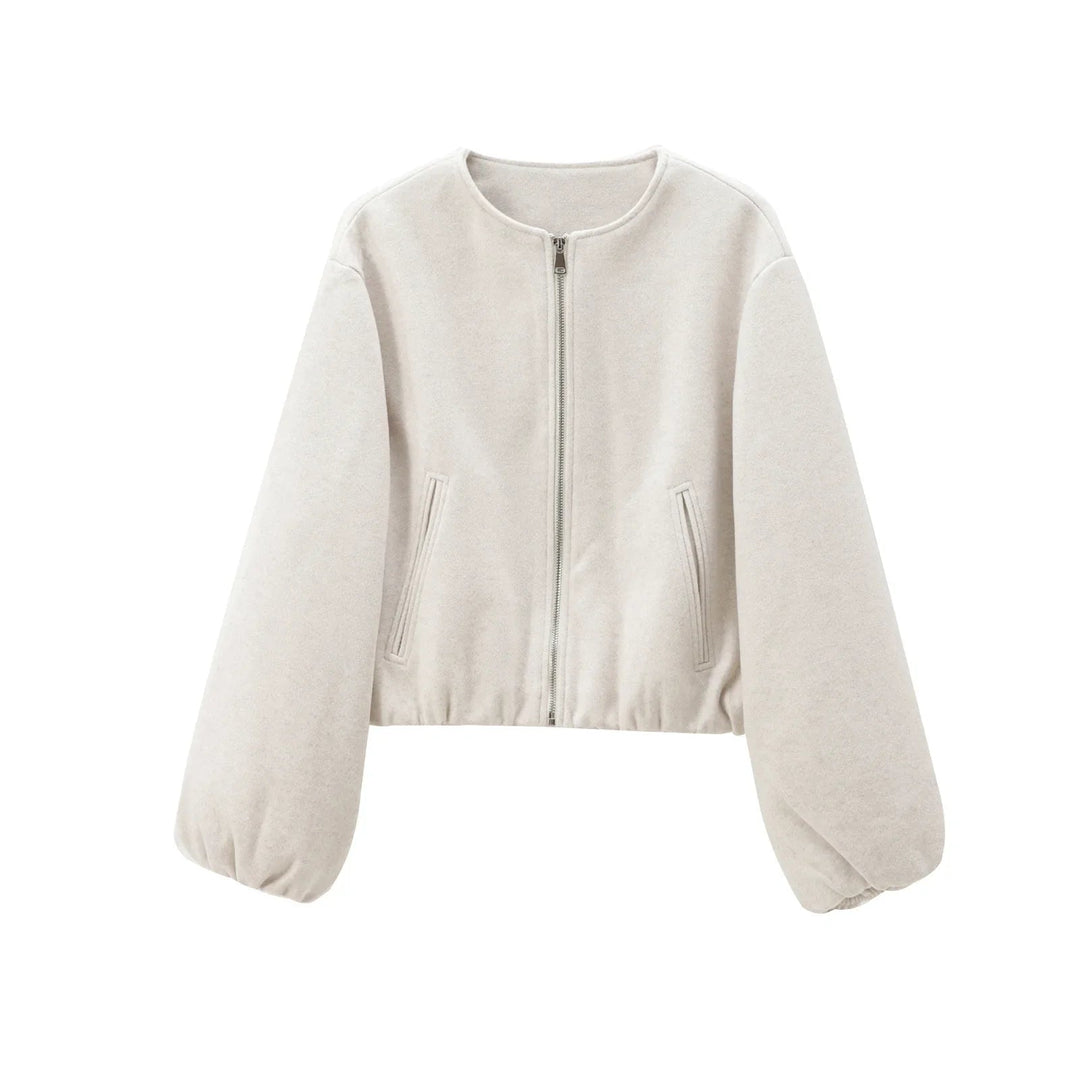 Women's bomber jacket soft fabric casual style