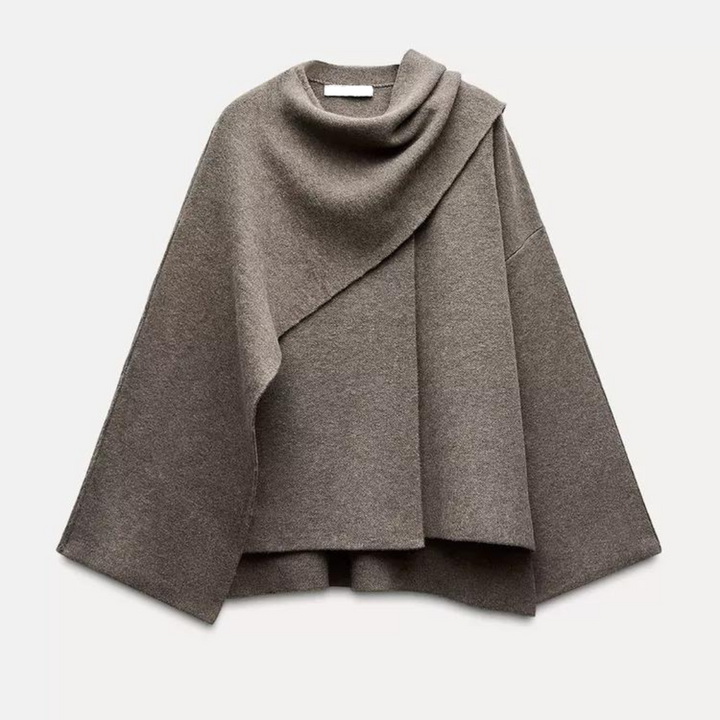 Cape manteau pour femmes en tissu doux avec design asymétrique