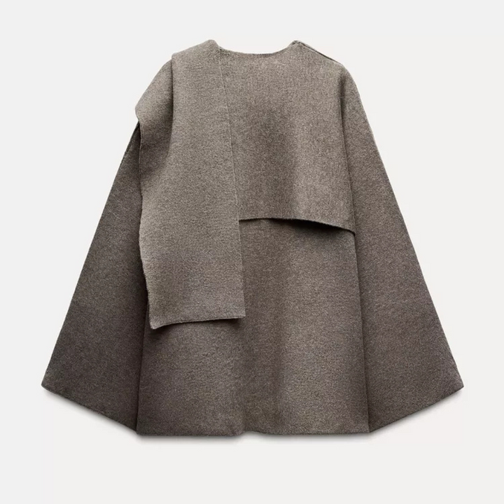 Cape manteau pour femmes en tissu doux avec design asymétrique