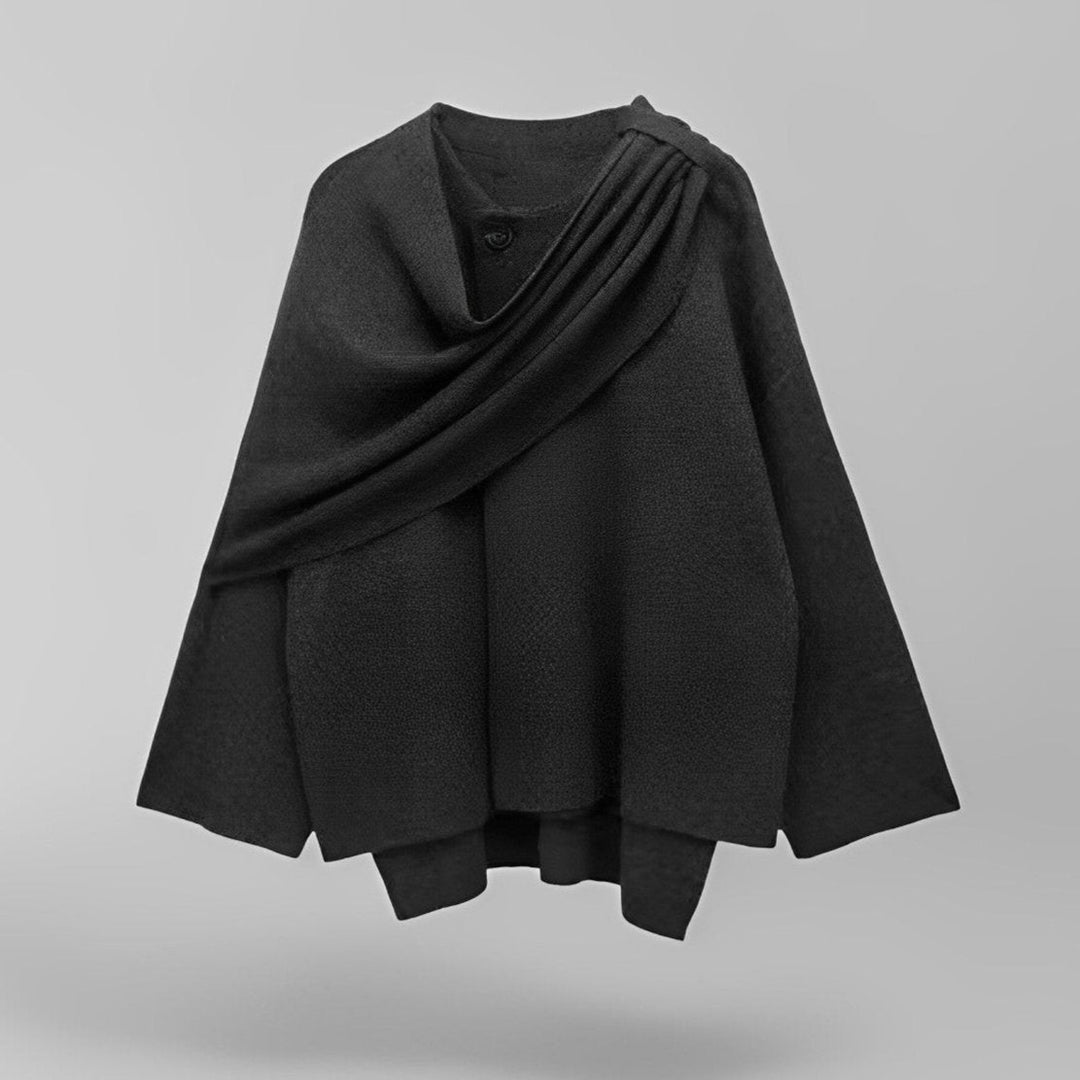Cape manteau pour femmes en tissu doux avec design asymétrique