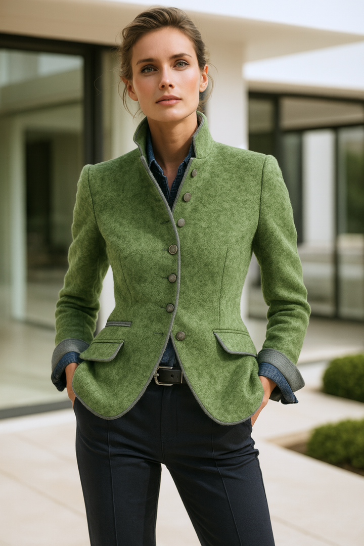 Damen Cardigan Hoher Kragen 9