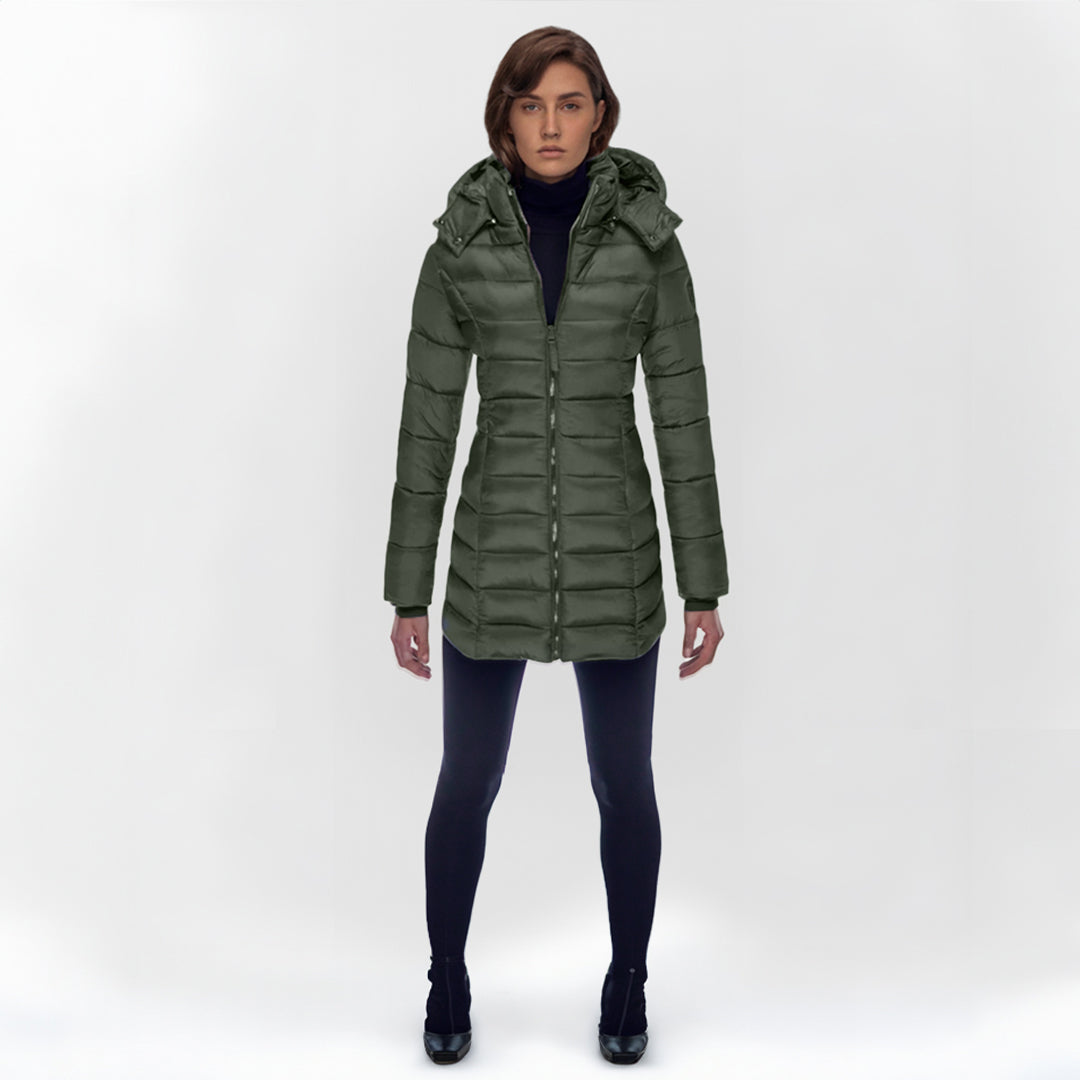 Damen Daunenjacke Lang Warm Stilvoll