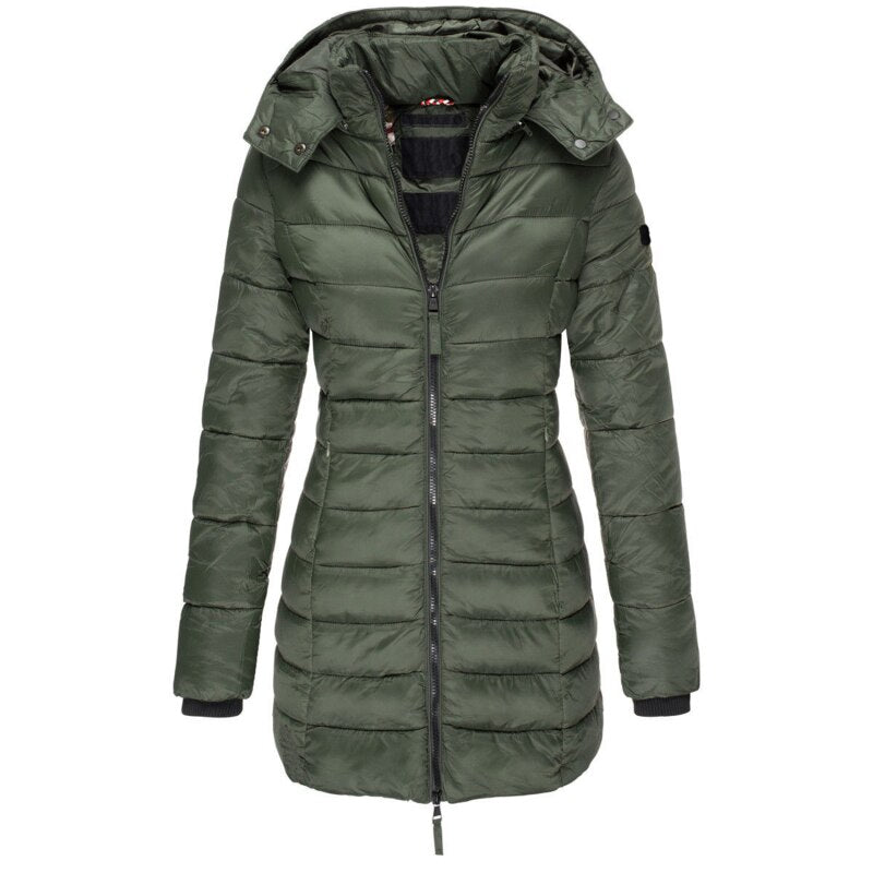 Damen Daunenjacke Lang Warm Stilvoll