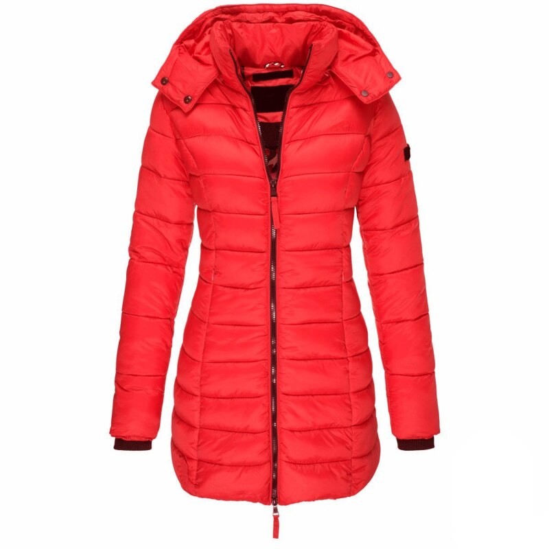 Damen Daunenjacke Lang Warm Stilvoll
