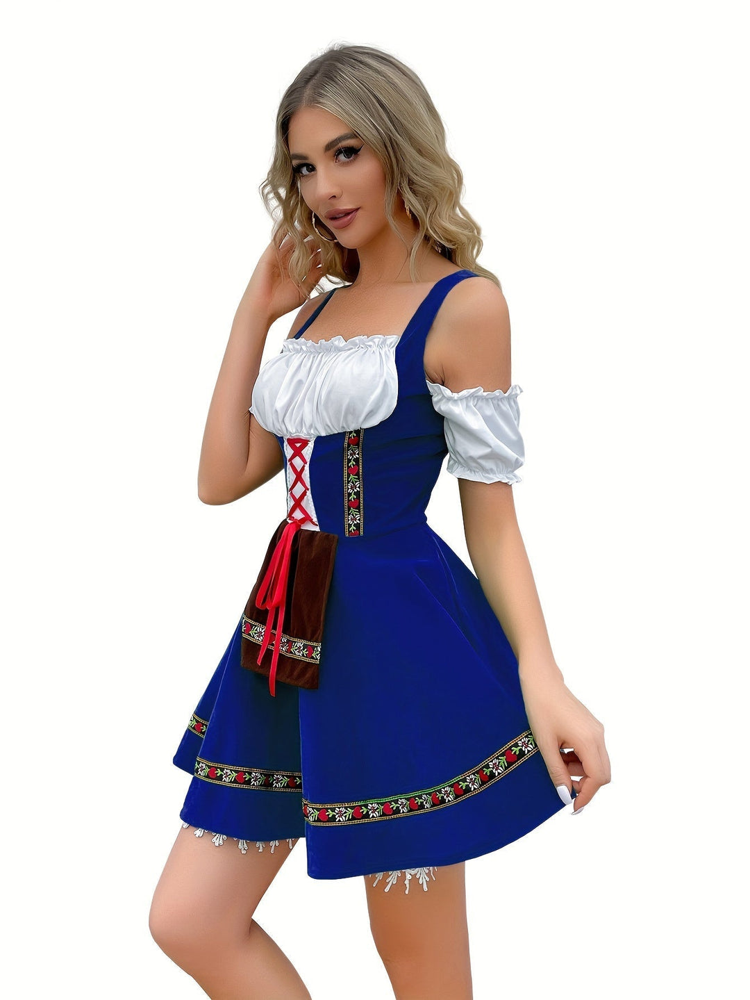 Women's Dirndl Dress Cotton Off-Shoulder Festive Wedding Guest